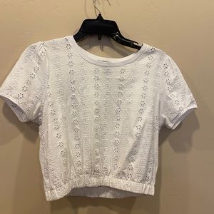 White blouse crop top